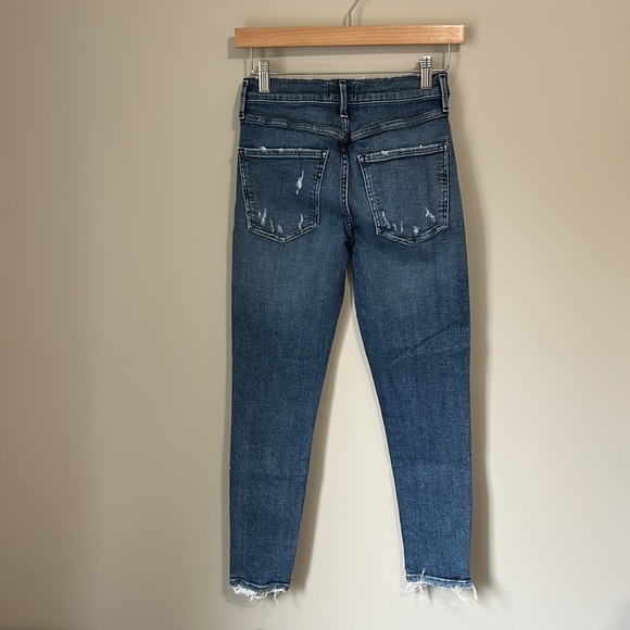 AGOLDE Sophie Crop Mid Wash Distressed Jeans Womens Designer Size 26 - Picture 7 of 14